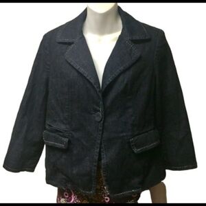 Talbots dark‎ wash denim blazer size 6
